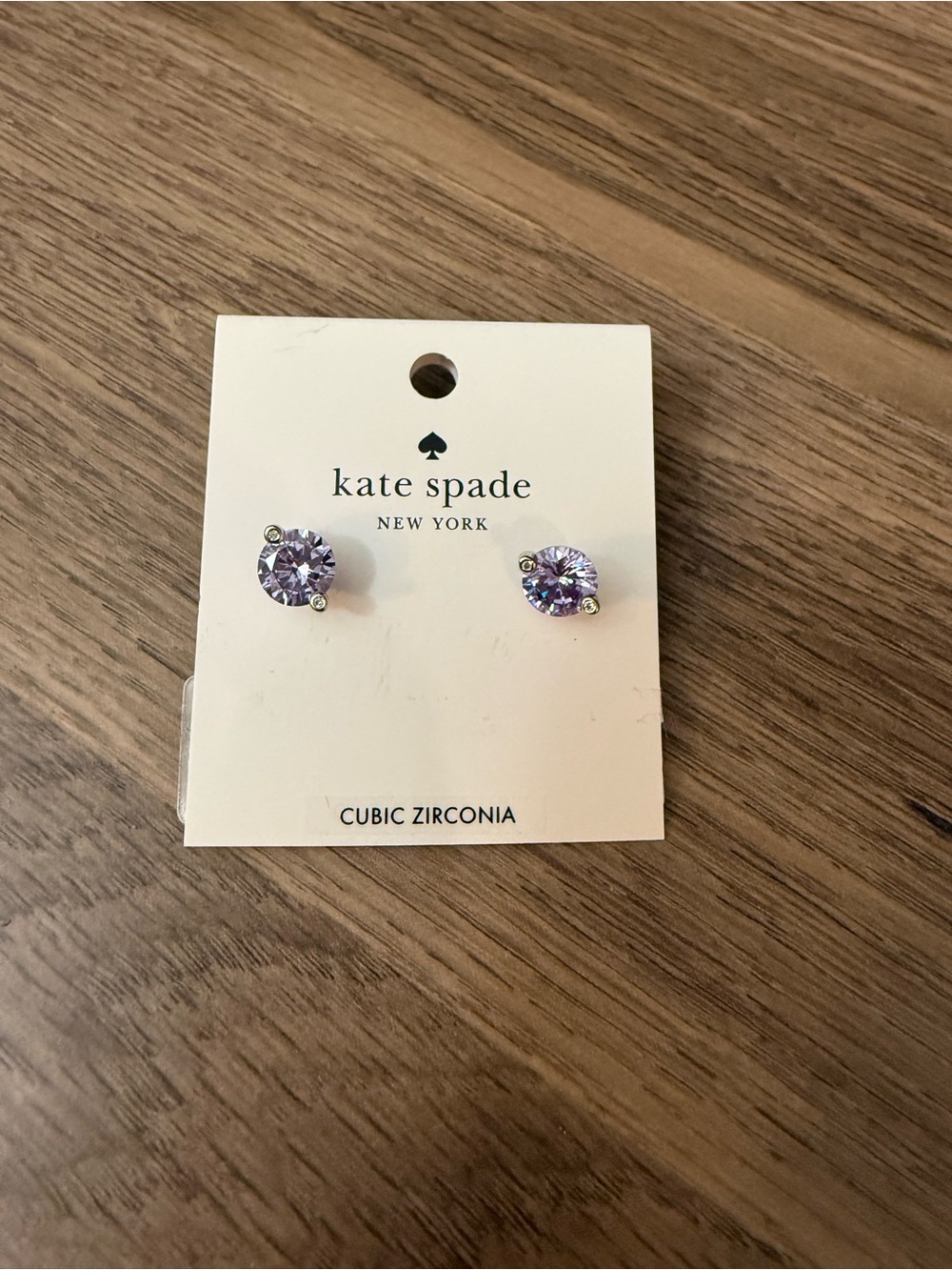 Brand new kate spade Kids Lavender Cubic Zirconia Stud Earrings